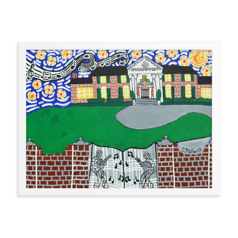 Memphis Nights over Graceland 18X24 Framed Print