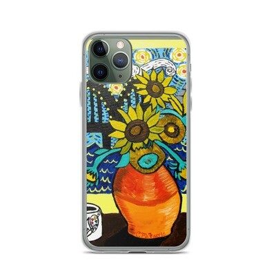 Sunflowers under Memphis Nights iPhone Case