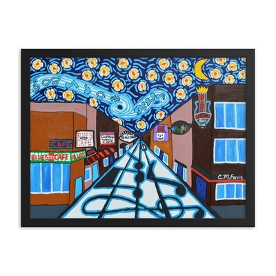 Memphis Nights on Beale Street Framed Print