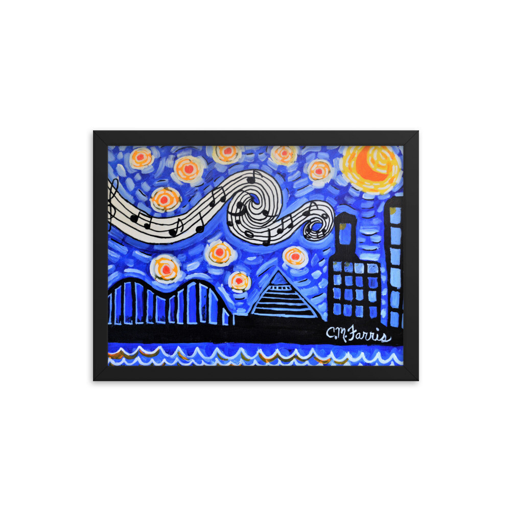 Memphis Nights Framed Print, Size: 12×16