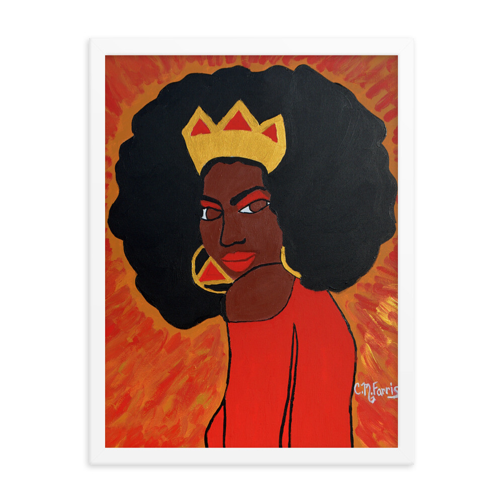 Fierce Queen 18X24 Framed Print, Color: White