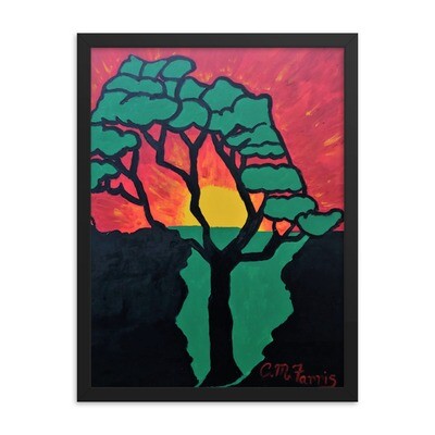 African Sunset  18X24 Framed Print