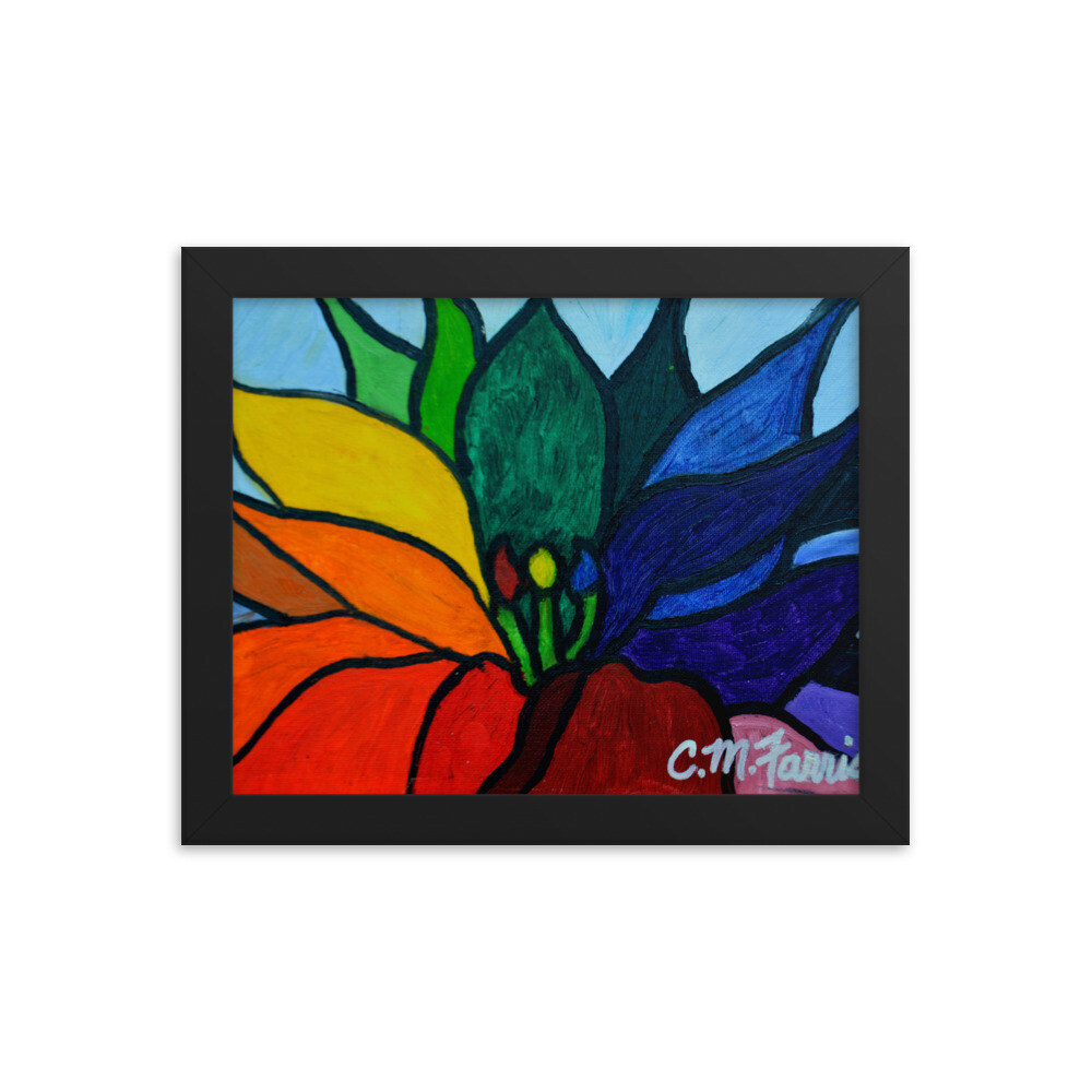 Rainbow Lotus Framed Print, Size: 8×10