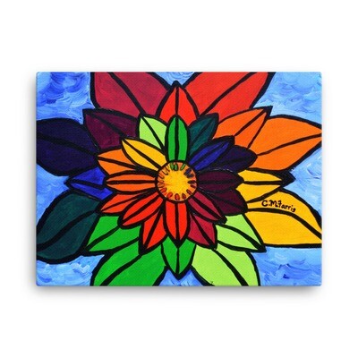 Rainbow Lotus 2 18X24 Canvas Print
