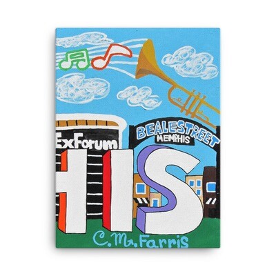 Sights &amp; Sounds of Memphis (3 of 3 pc set) 18x24 Canvas