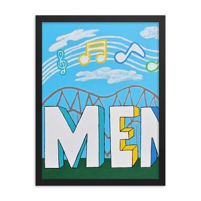 Sights &amp; Sounds of Memphis 1 of 3 pc set  18x24 Framed Print