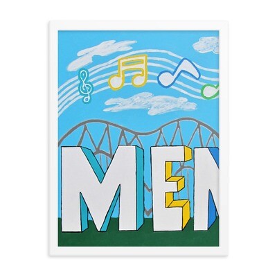 Sights &amp; Sounds of Memphis 1 of 3 pc set  18x24 Framed Print