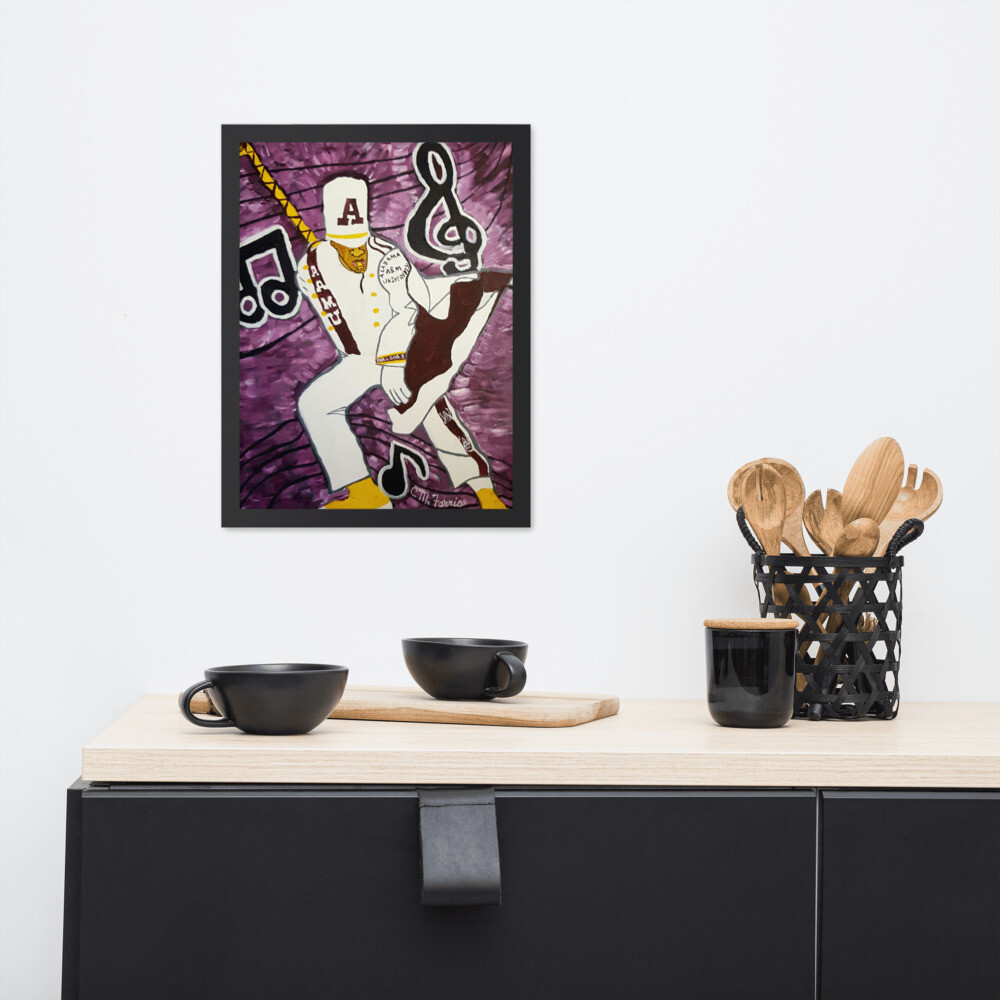  AAMU Drum Major Framed Print, Color: Black, Size: 12×16