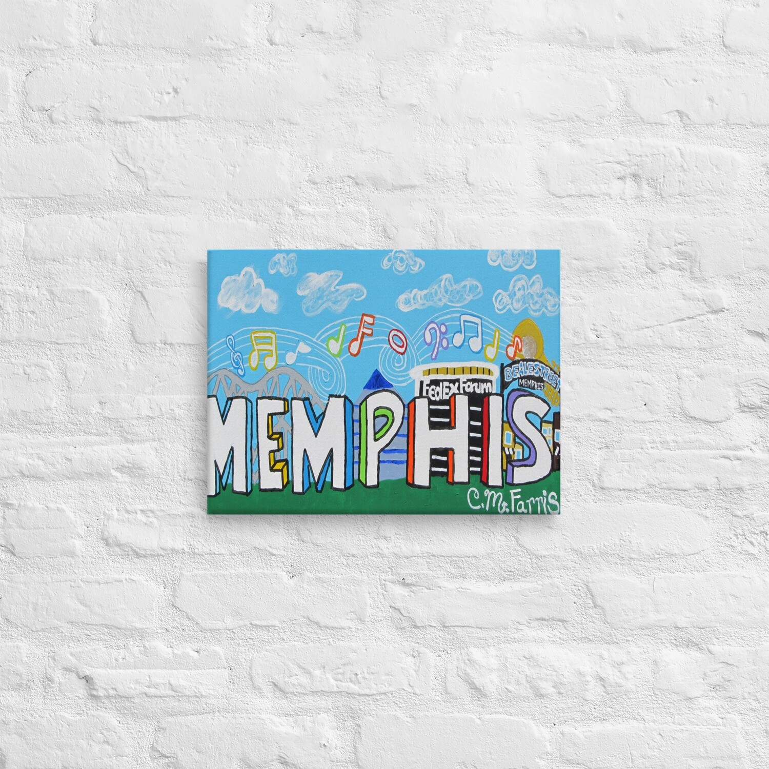 Sights and Sounds of Memphis Canvas Print, Size: 12×16