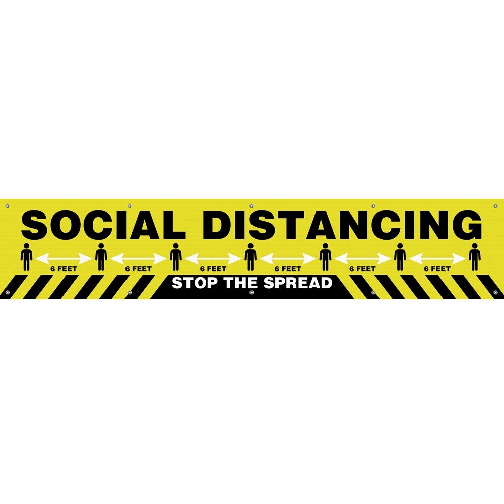 2x10' "Social Distancing" 13oz Scrim Banner
