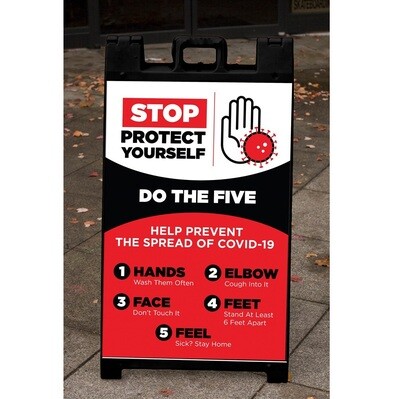 "Stop: Protect Yourself Do the Five" Corrugated Panel For A-Frame