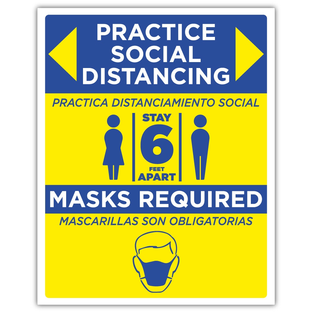 48" x 60" Practice Social Distancing/Masks Required