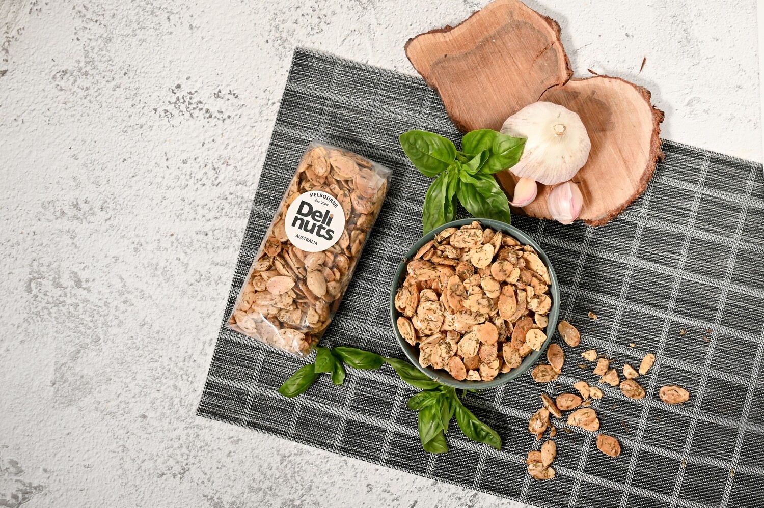 Basil &amp; Garlic Almonds – Savory Roasted Nuts Melbourne