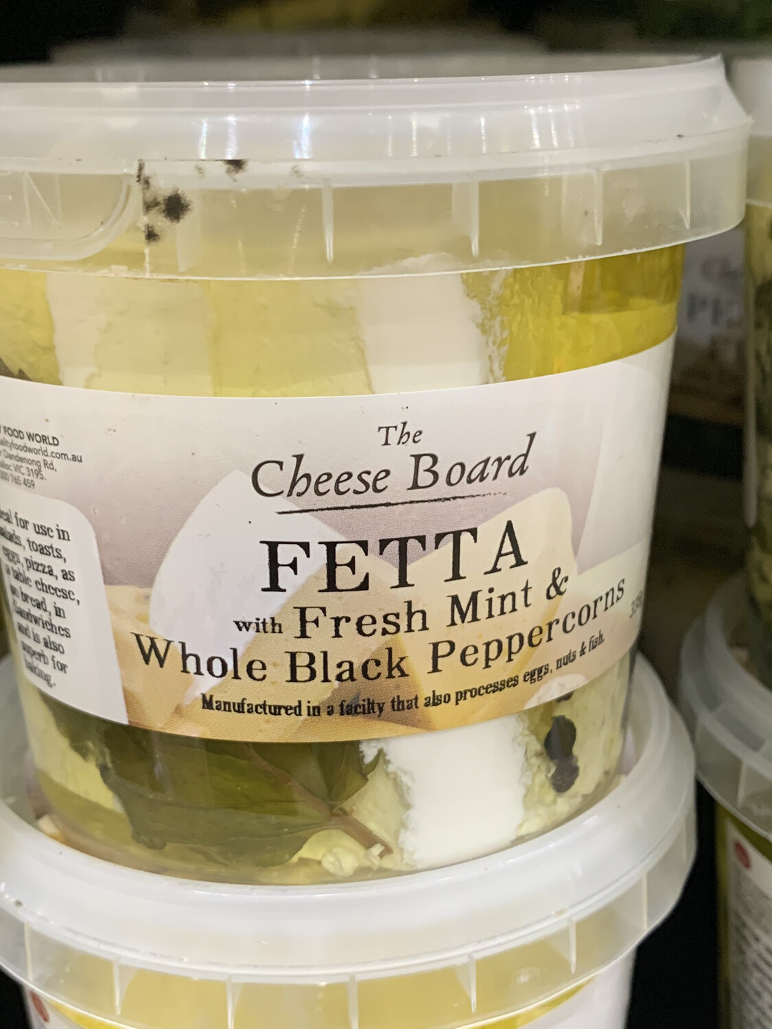 Feta With Fresh Mint And Black Peppercorns