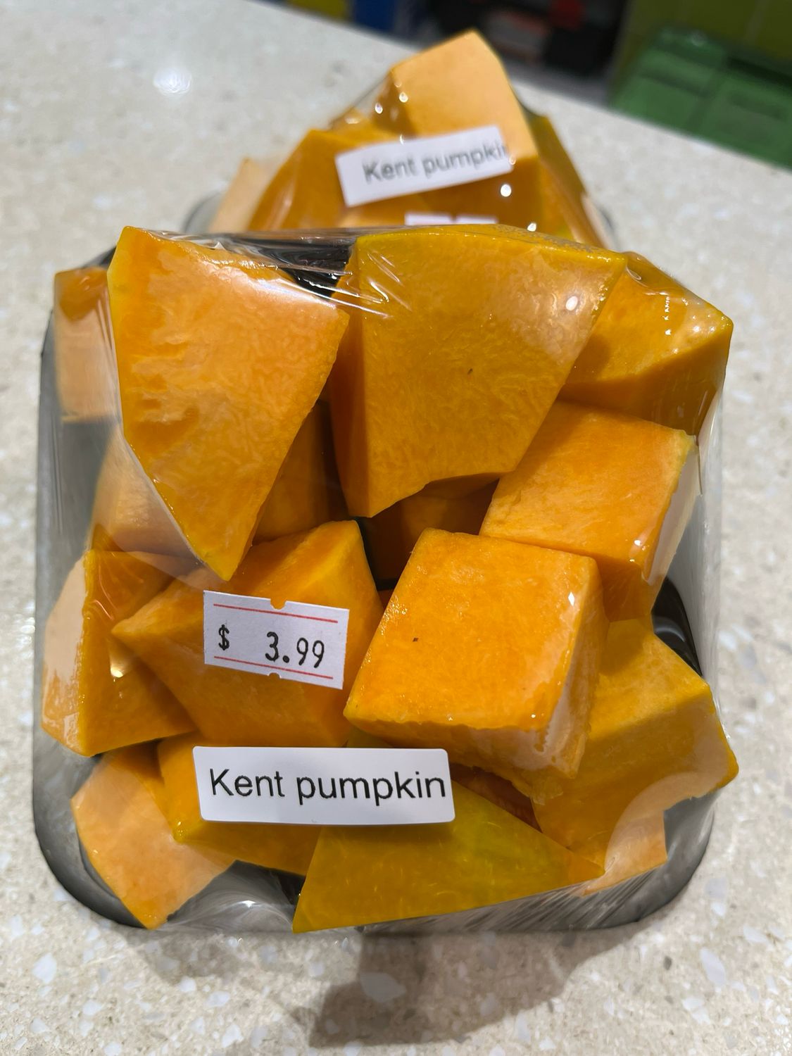 Freshly Cut up Kent Pumpkin Trays