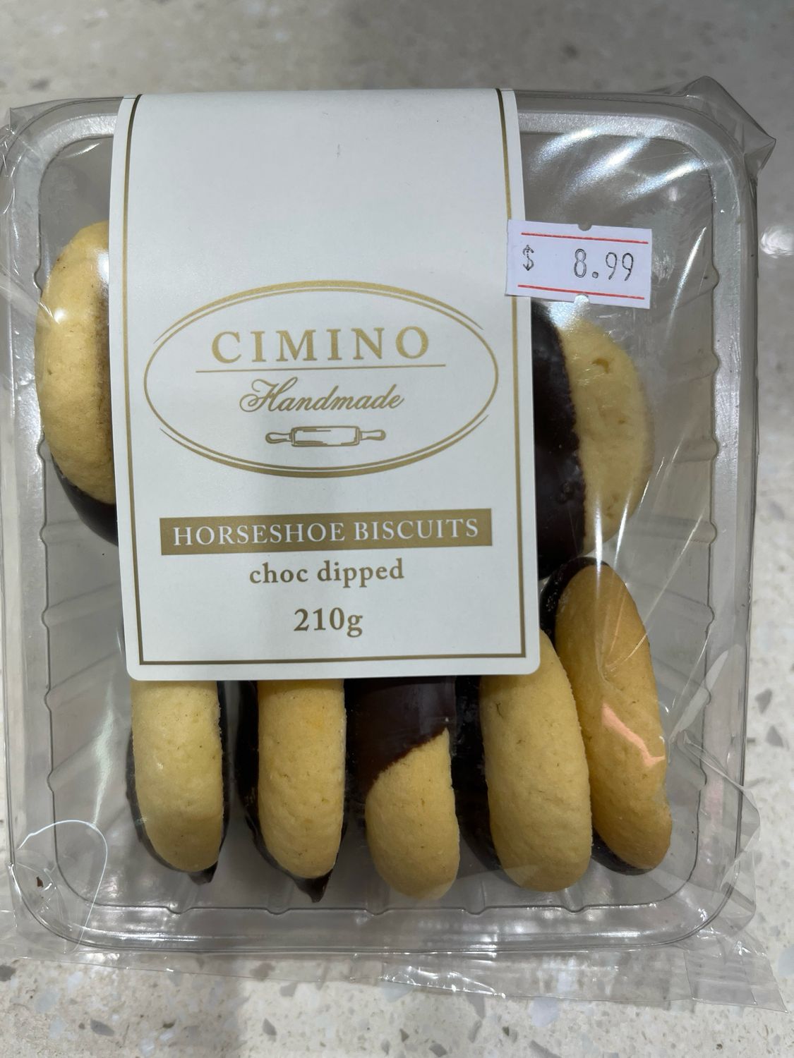 Horseshoe Biscuits Choc Dipped
