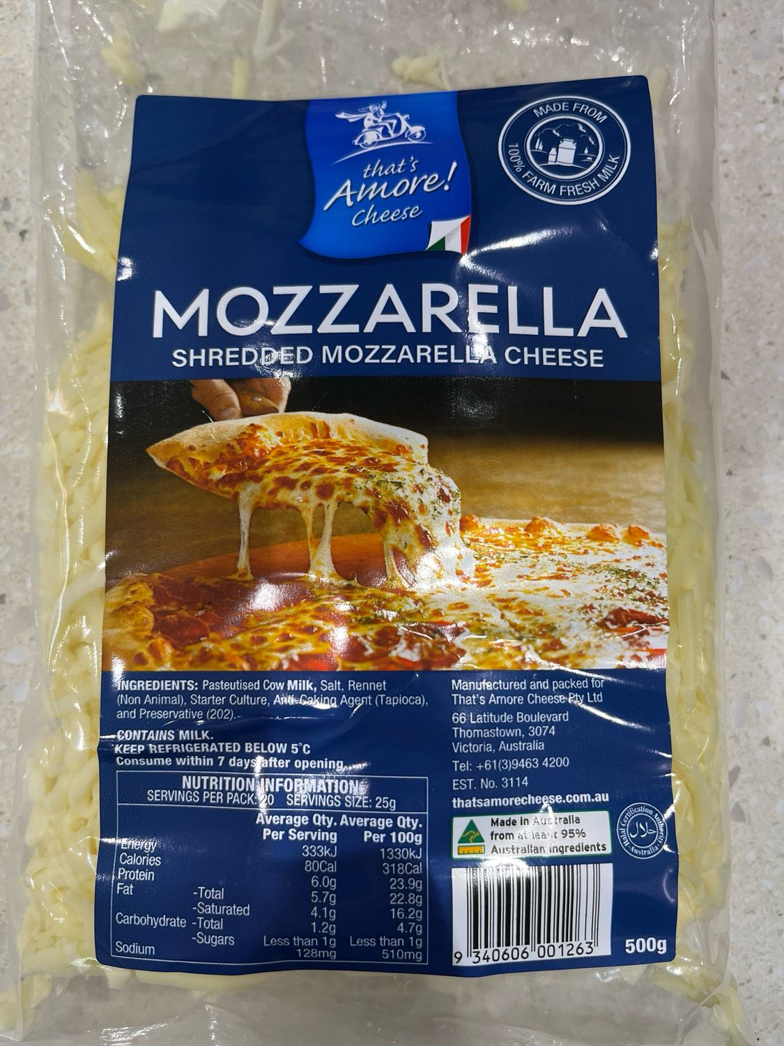 Shredded Mozzarella 500g