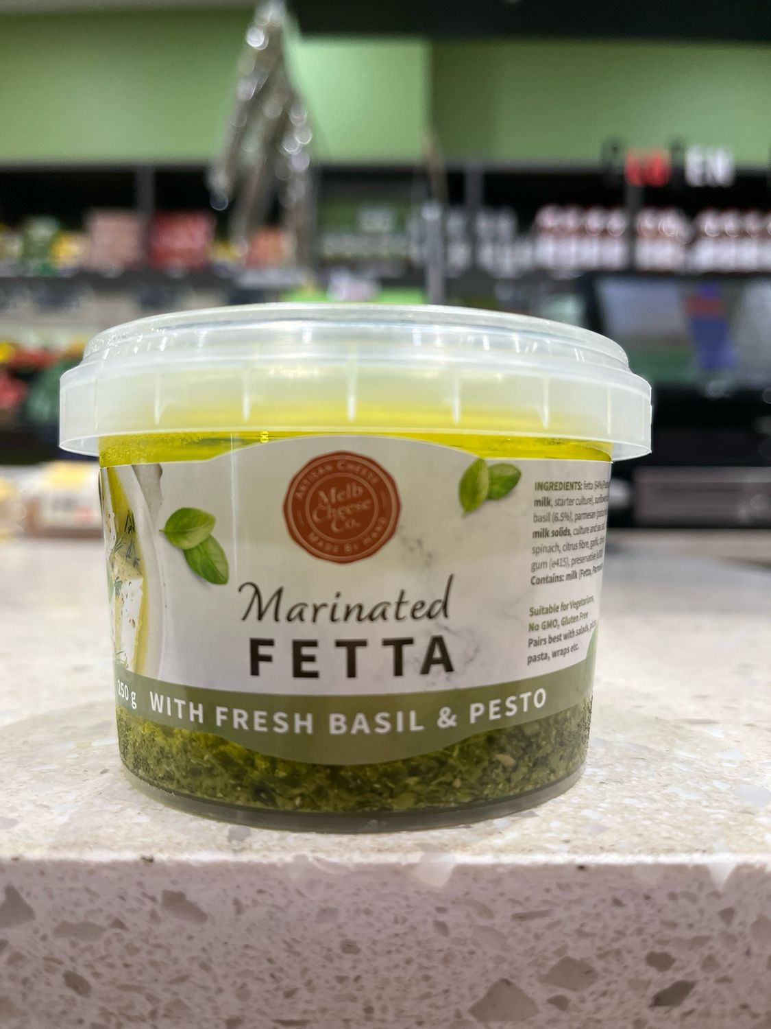 Marinated Fetta w/ Basil &amp; Pesto