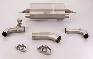 Lightweight stainless steel rear silencer with valve control Lightweight stainless steel rear silencer with valve control