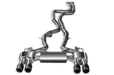 Lightweight stainless steel exhaust system from OPF with valve control Lightweight stainless steel exhaust system from OPF with valve control