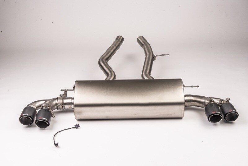 Lightweight stainless steel rear silencer with flap control