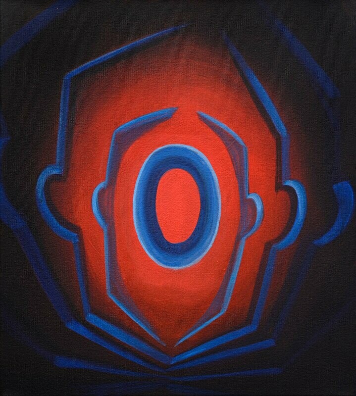 Keim, 38x34cm, Tusche,Acryl/Leinwand, 2018