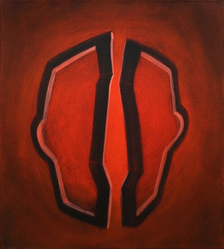 Fenster, 38x34cm, Tusche,Acryl/Leinwand, 2018