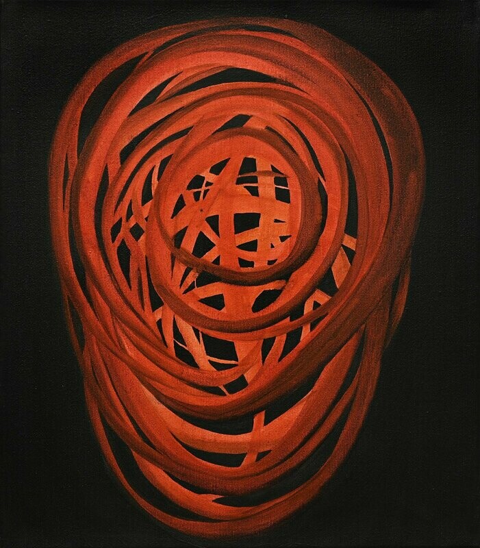 Licht (Kopf), 38x34cm, Tusche/Leinwand, 2017