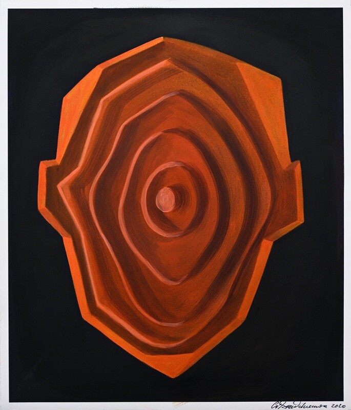 Schichten, 45x38,5cm, handbemaltes Unikat, Pigmentdruck/Papier, 2020