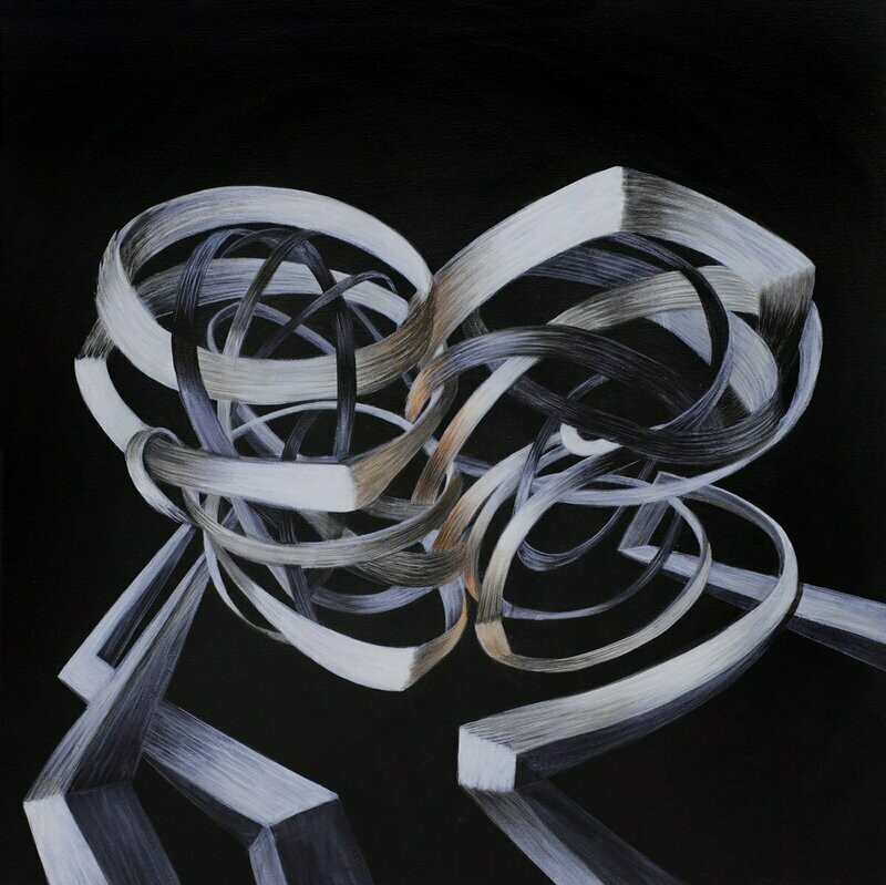 Verflechtung, 65x65cm, Tusche/Leinwand, 2015