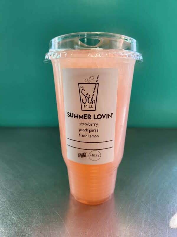 SUMMER LOVIN&#39; - Lemonade base with peach puree, strawberry and fresh lemon