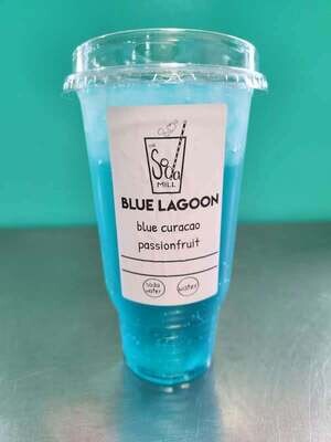 BLUE LAGOON - Sparkling or still water base with blue curacao, and passionfruit