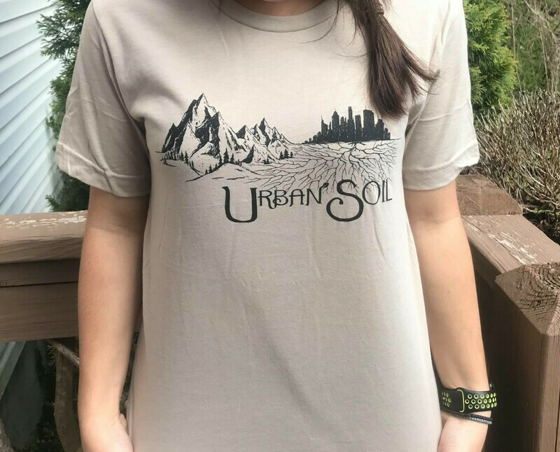 Black on Heather Tan Landscape T Shirt