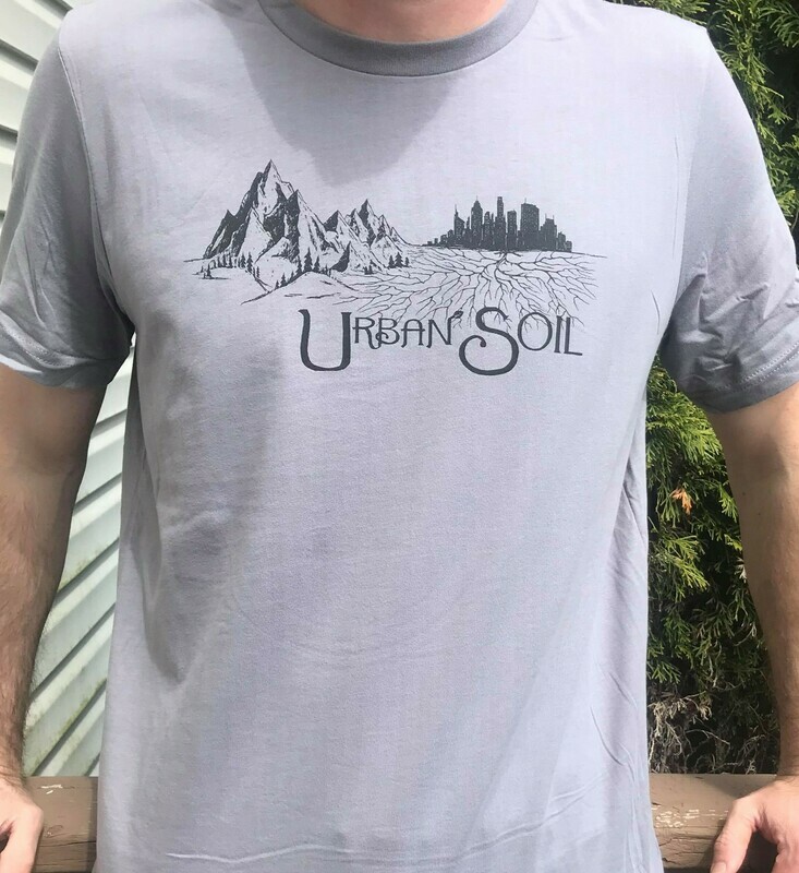 Black on Shadow Grey Landscape T Shirt
