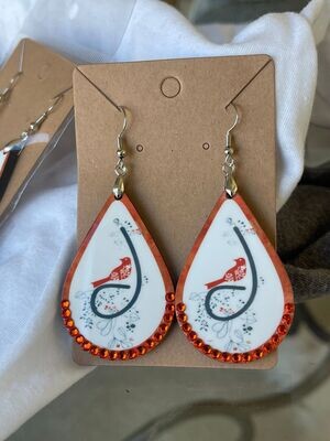 Songbird Earrings - Orange Crystal