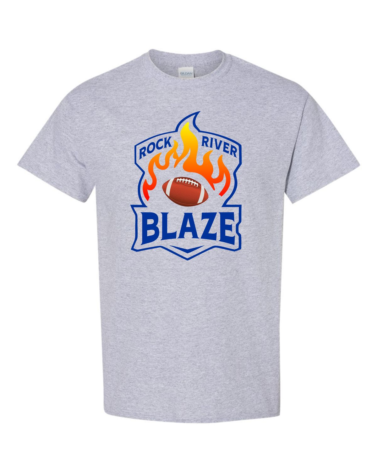 Unisex DryBlend™ Short Sleeve T-Shirt - Blaze Football- Sports Grey