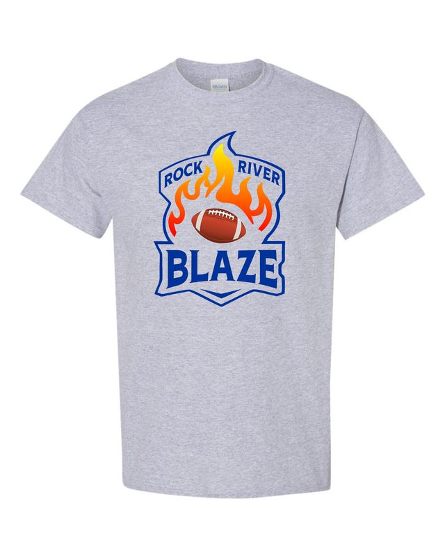 Unisex DryBlend™ Short Sleeve T-Shirt - Blaze Football- Sports Grey
