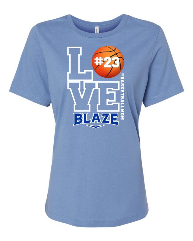 Women’s Relaxed Jersey Tee - BLAZE MOM - Carolina Blue