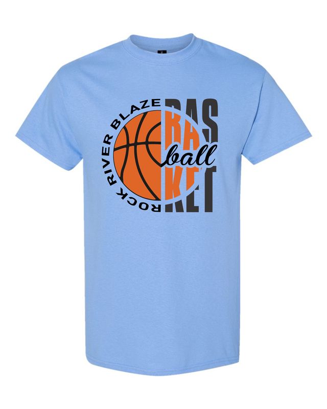 Unisex DryBlend™ Short Sleeve T-Shirt - Basketball 1- Carolina Blue