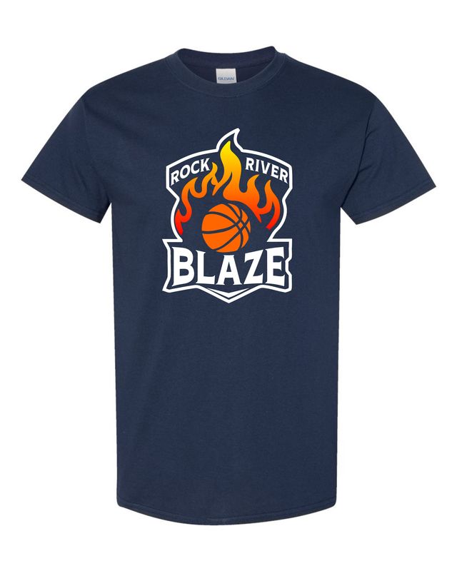 Unisex DryBlend™ Short Sleeve T-Shirt - Blaze Basketball - Navy