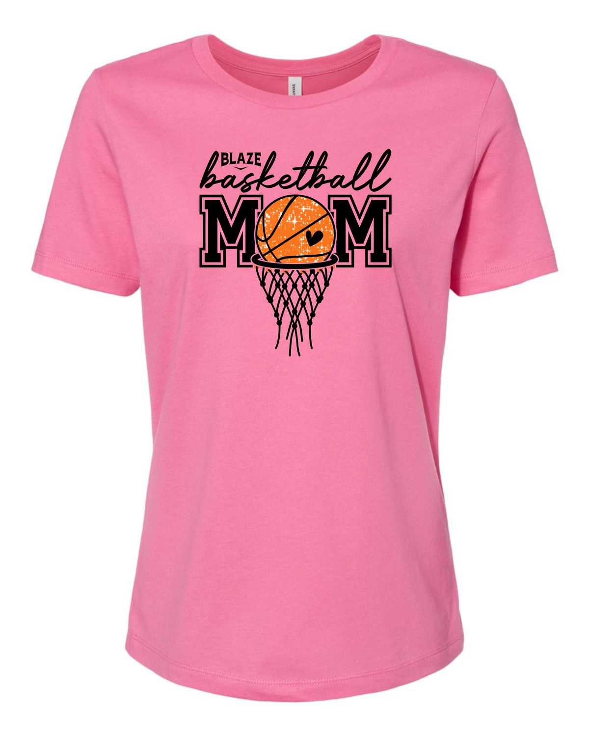 Women’s Relaxed Bella-Canvas Jersey Tee - Basketball MOM  1 - Pink