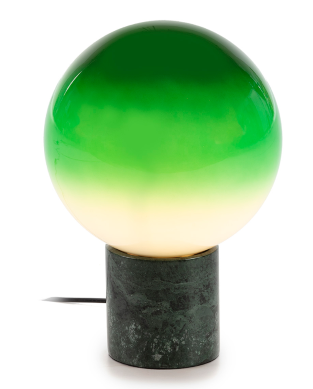TABLE LAMP GLASS COLOR  WHITE GREEN / GREEN MARBLE