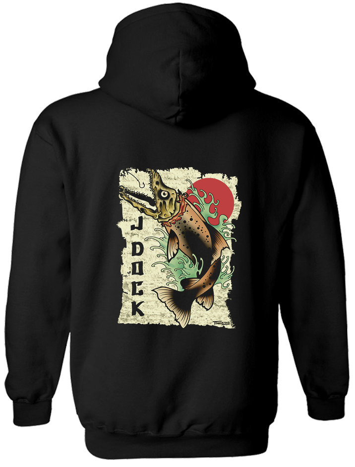 J-Dock Salmon Skull Hoodie