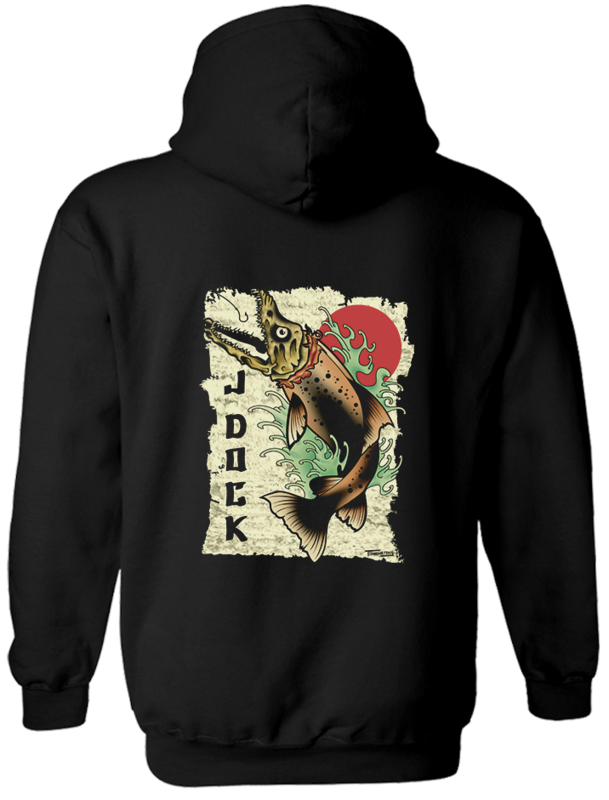 J-Dock Salmon Skull Hoodie