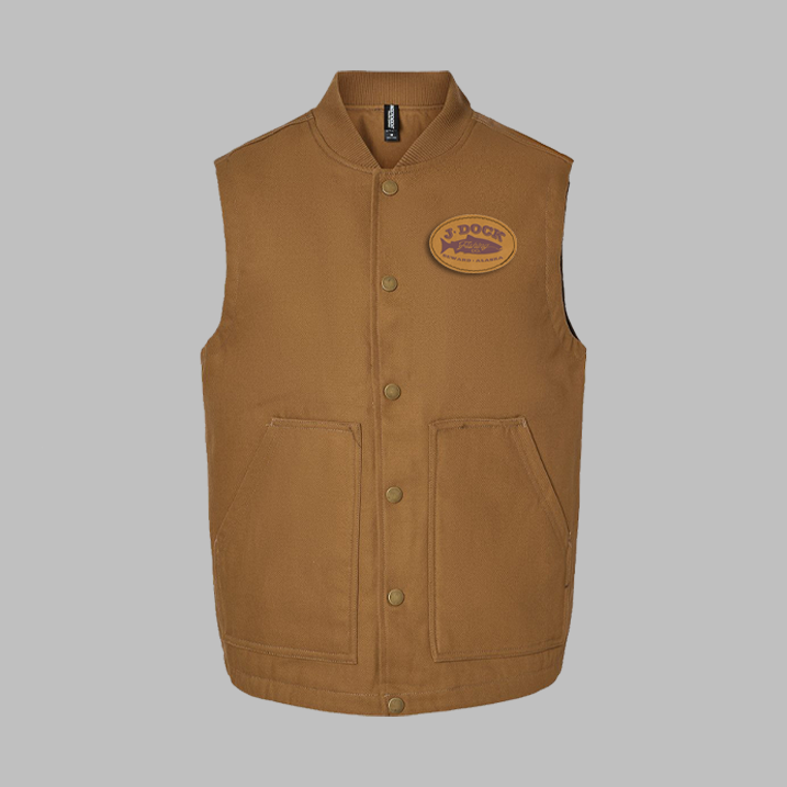 Jdock Leather Patch Canvas Vest