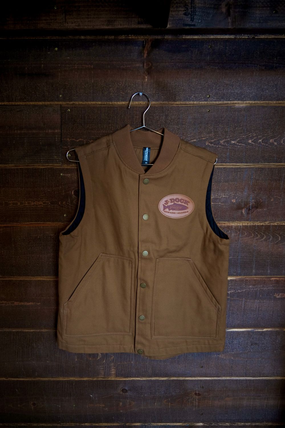 Jdock Leather Patch Canvas Vest Jdock Leather Patch Canvas Vest