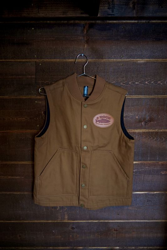 Jdock Leather Patch Canvas Vest Jdock Leather Patch Canvas Vest