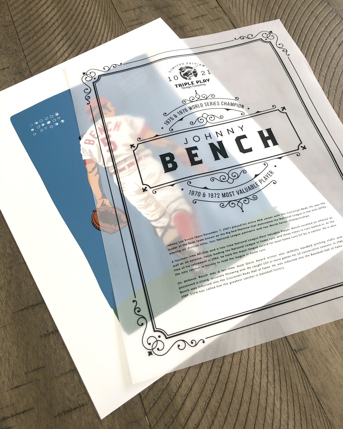 Johnny Bench 1976 — Small Illustrated Art Print