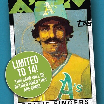 ROLLIE FINGERS 1986! Baseball Card Art