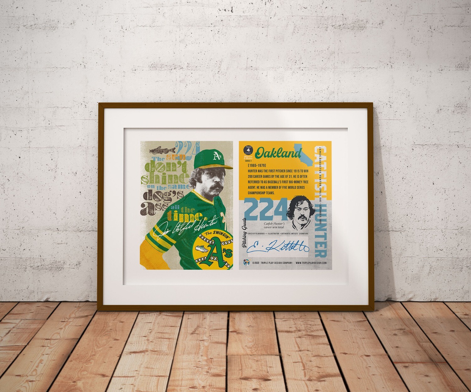 JIM CATFISH HUNTER  — DUAL PRINT — Card front &amp; Back